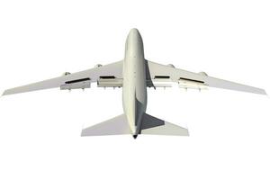 Aircraft 3D rendering airplane on white background photo