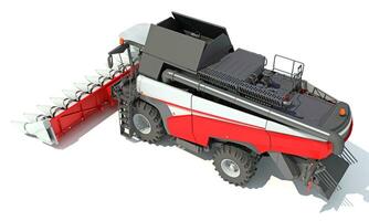 Combine Harvester 3D rendering on white background photo