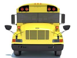 School Bus 3D rendering on white background photo