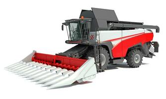 Combine Harvester 3D rendering on white background photo