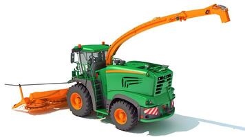 Farm Combine Harvester 3D rendering on white background photo