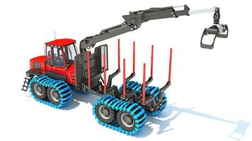 Forestry Forwarder 3D rendering on white background photo