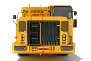 Mining Dump Truck heavy construction machinery 3D rendering on white background photo