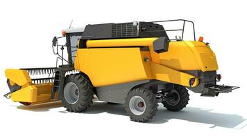 Combine Harvester farm equipment 3D rendering on white background photo