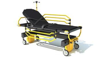 Stretcher Trolley medical equipment 3D rendering on white background photo