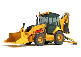 Wheel Loader construction machinery 3D rendering on white background photo