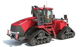 Tracked Articulated Farm Tractor 3D rendering on white background photo