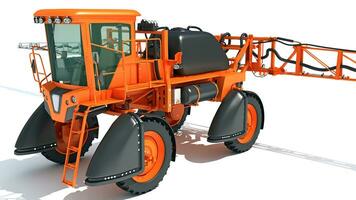 Self Propelled Farm Sprayer 3D rendering on white background photo