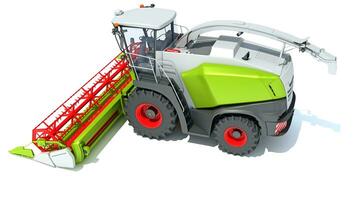 Combine Harvester farm equipment 3D rendering on white background photo