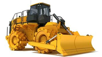 Soil Compactor 3D rendering on white background photo