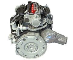 Car Engine 3D rendering on white background photo