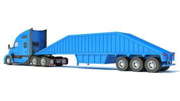 Truck with Bottom Dump Trailer 3D rendering photo