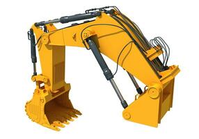 Excavator Shovel Crane Arm 3D rendering on white background photo