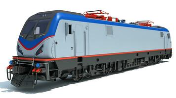 Locomotive train 3D rendering on white background photo