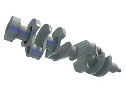 Engine Crankshaft 3D rendering on white background photo