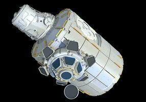 Service Module of ISS International Space Station 3D rendering on black background photo