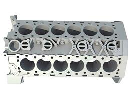 V12 Engine Block vehicle part 3D rendering on white background photo