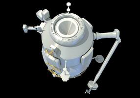 Service Module of ISS International Space Station 3D rendering on black background photo