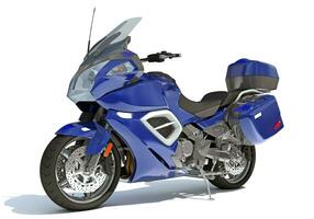 Motorcycle 3D rendering on white background photo