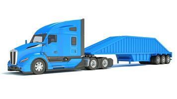 Truck with Bottom Dump Trailer 3D rendering photo