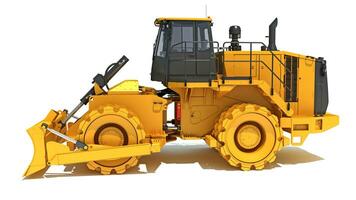 Soil Compactor 3D rendering on white background photo