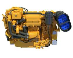 Marine Propulsion Engine for ships and boats 3D rendering on white background photo