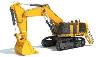Tracked Mining Excavator heavy construction machinery 3D rendering photo