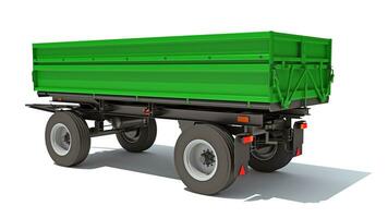 Farm Trailer 3D rendering on white background photo