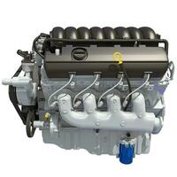 V8 Turbo Car Engine 3D rendering on white background photo