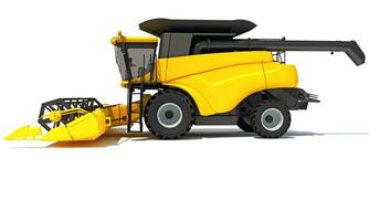 Farm Combine Harvester 3D rendering on white background photo