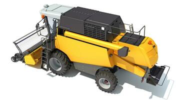 Combine Harvester 3D rendering on white background photo