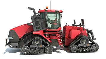 Tracked Articulated Farm Tractor 3D rendering on white background photo