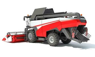 Combine Harvester 3D rendering on white background photo