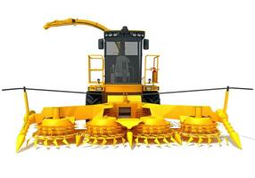 Combine Harvester 3D rendering on white background photo