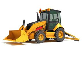 Wheel Loader construction machinery 3D rendering on white background photo