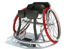 Sport Wheelchair 3D rendering on white background photo