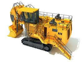 Tracked Mining Excavator Shove heavy construction machinery 3D rendering photo