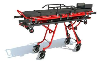 Medical Stretcher Trolley 3D rendering on white background photo