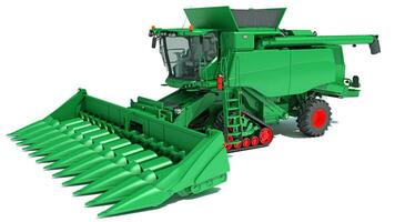 Combine Harvester 3D rendering on white background photo