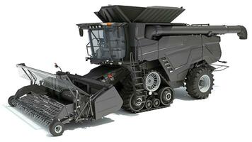 Combine Harvester farm equipment 3D rendering on white background photo