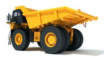 Mining Dump Truck heavy construction machinery 3D rendering on white background photo