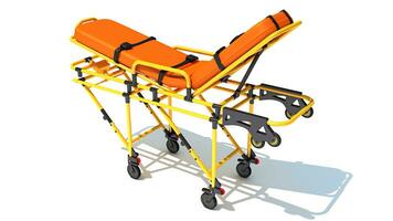 Medical Stretcher Trolley 3D rendering on white background photo