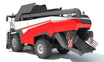 Combine Harvester 3D rendering on white background photo