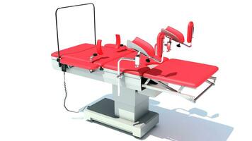 Gynecological Operating Table 3D rendering on white background photo