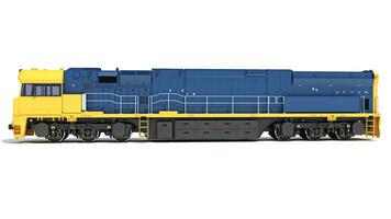 Locomotive train 3D rendering on white background photo