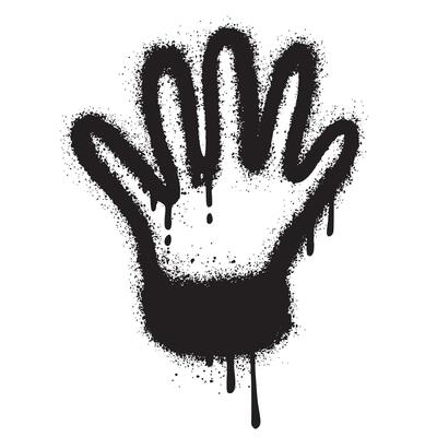 Spray Painted Graffiti hand Sprayed isolated with a white background.