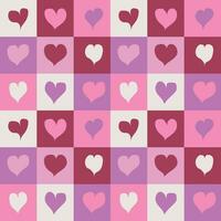 Seamless geometric vector pattern for Valentines Day with hearts.Can be used on packaging paper, notebook covers, napkins, tablecloths, wallpapers. Vector illustration