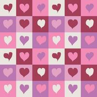 Seamless geometric vector pattern for Valentines Day with hearts.Can be used on packaging paper, notebook covers, napkins, tablecloths, wallpapers. Vector illustration