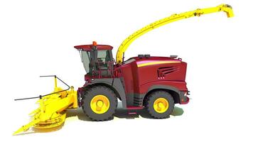 Farm Combine Harvester 3D rendering on white background photo