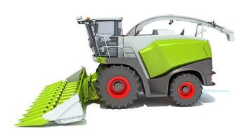 Combine Harvester 3D rendering on white background photo